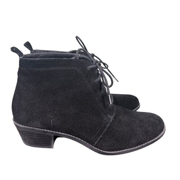 Vionic Joy Booties Women Size 10 Black Leather Suede Orthotic Ankle Casual Shoes - Picture 1 of 9